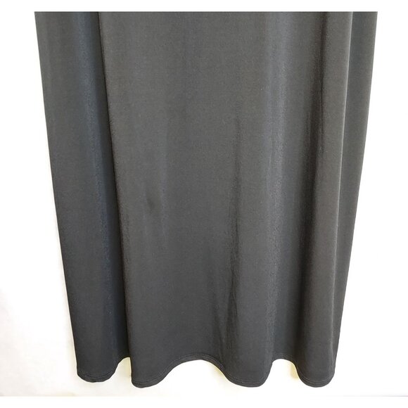 Get Laud Maxi Dress M Bodycon Black Sheer Mesh Top Sweetheart Stretch Sleeveless - Picture 3 of 12